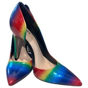 Mix No. 6 Aradowia Glossy Rainbow High Heel Stiletto Pumps-size 6.5